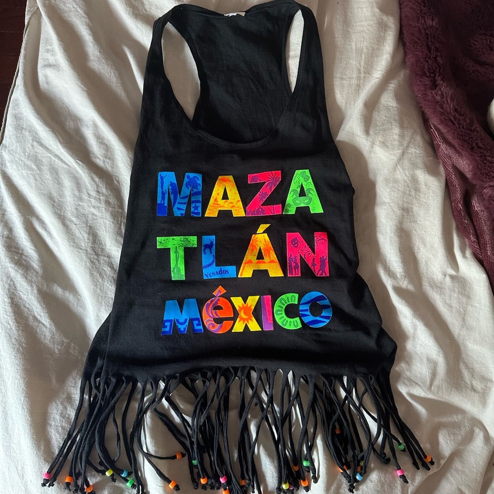 Mazatlán Mexico Fringe Beaded Tank Top